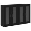 vidaXL Veggsk&aacute;par 2 pcs Svartur Eik 69,5 x 34 x 90 cm Samsettur vi&eth;ur