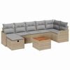 vidaXL Gar&eth;s&oacute;fa sett me&eth; p&uacute;&eth;i 8 pcs Drapplita&eth;ur p&oacute;l&yacute;rattan