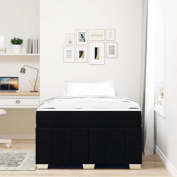 vidaXL Ramsv&iacute;k me&eth; d&yacute;nu Svartur 120 x 200 cm d&uacute;kur