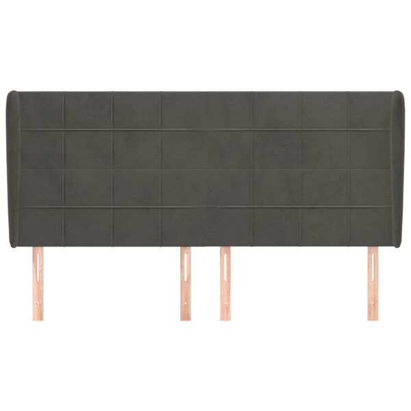 vidaXL H&ouml;f&eth;agafl me&eth; Eyrum 183x23x118/128 cm D&ouml;kkgr&aacute;tt Flauel