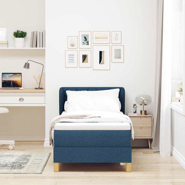 vidaXL Kassi vorinn r&uacute;m me&eth; d&yacute;nu me&eth; h&ouml;fu&eth;gafl Bl&aacute;r 80 x 200 cm d&uacute;kur