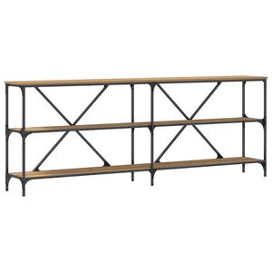 vidaXL Veggbor&eth; Listama&eth;ur Eik 200 x 30 x 75 cm Samsettur vi&eth;ur