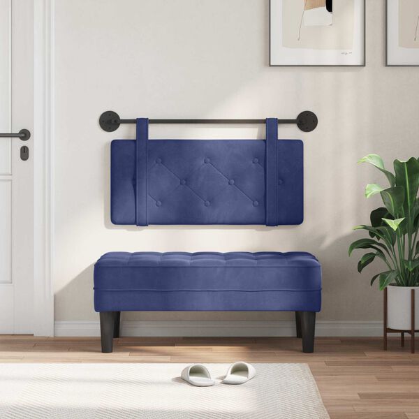 vidaXL Hengisk&aacute;li Vegghengt L&ouml;greglu bl&aacute;r 90 x 55 x 5 cm Flauel