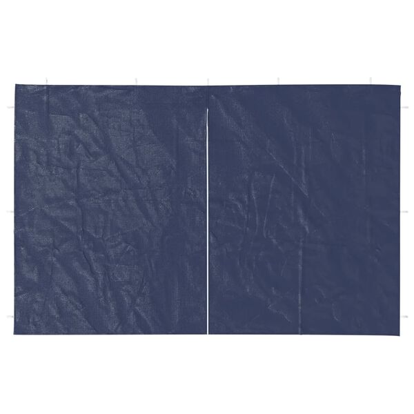 vidaXL Hliðarveggir á Veislutjald 2 stk. með Rennilás PE Bláir