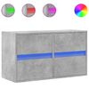 vidaXL Veggsj&oacute;nvarpssk&aacute;pur me&eth; LED-lj&oacute;sum Steypugr&aacute;r 80x31x45 cm