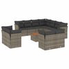 vidaXL 12 Hluta Gar&eth;s&oacute;fasett me&eth; Sessum Gr&aacute;r P&oacute;l&yacute;rattan