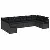 vidaXL Gar&eth;s&oacute;fa sett me&eth; p&uacute;&eth;i me&eth; geymslu 10 pcs Svartur p&oacute;l&yacute;rattan