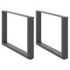 vidaXL s&oacute;fabor&eth;sf&aelig;tur U-laga 2 stk. antras&iacute;t 70x(42-43) cm st&aacute;l