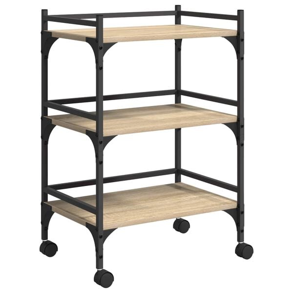 vidaXL Eldh&uacute;svagn Sonoma Eik 50 x 35 x 75,5 cm Samsettur vi&eth;ur