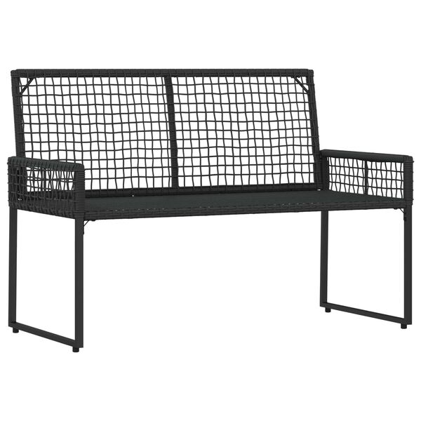 vidaXL &Uacute;tibekkur Svart og kremhv&iacute;t 118 x 55 x 82 cm PE rattan og efni