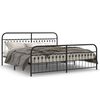 vidaXL R&uacute;mgrind &uacute;r M&aacute;lmi me&eth; H&ouml;fu&eth;gafli & F&oacute;tagafli Sv&ouml;rt 193x203 cm