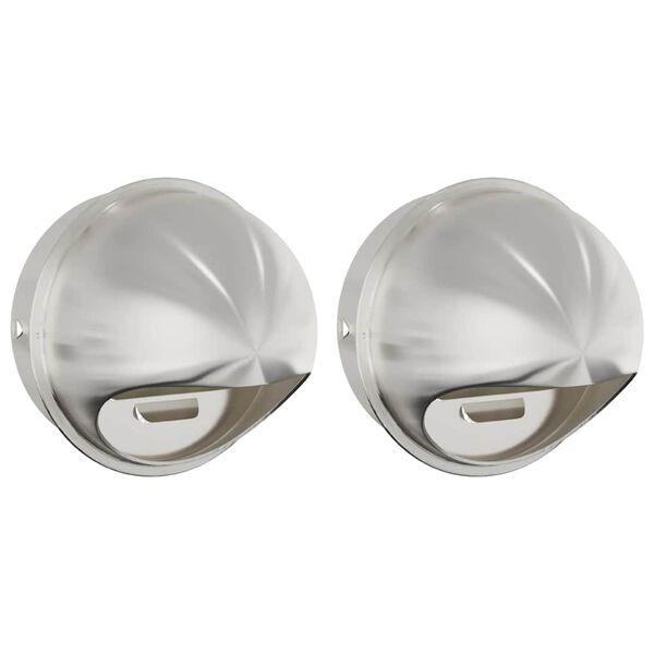 vidaXL Loftoppa 2 pcs Silfur 200 mm Ry&eth;fr&iacute;tt St&aacute;l