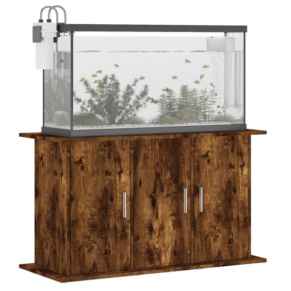 vidaXL Fiskab&uacute;rsstandur Reykt&oacute;na Eik 101x41x58 cm Samsettur Vi&eth;ur