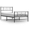vidaXL R&uacute;mgrind &uacute;r M&aacute;lmi me&eth; H&ouml;fu&eth;gafli & F&oacute;tagafli Sv&ouml;rt 80x200 cm