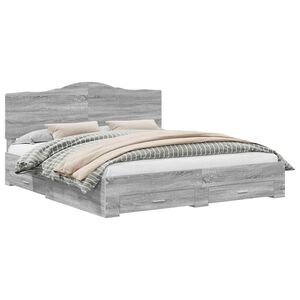 vidaXL Ramsv&iacute;k me&eth; h&ouml;fu&eth;gafl Gr&aacute;r Sonoma 200 x 200 cm Samsettur vi&eth;ur