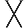 vidaXL borðstofuborðsfætur X-laga 2 stk svart 50x(72-73) cm stál