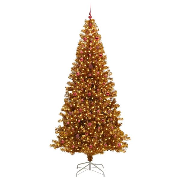 vidaXL J&oacute;latr&eacute; me&eth; 300 LED me&eth; standi gold 240 cm PET
