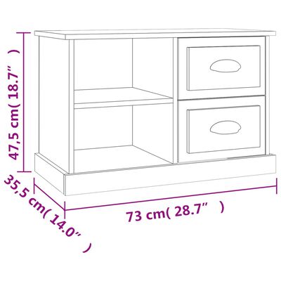 vidaXL Sjónvarpsskápur Svartur 73x35,5x47,5 cm Samsettur Viður