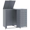 vidaXL Sorptunnugeymsla fyrir 2 tunnur 138x79x117 cm Gr&aacute;tt St&aacute;l