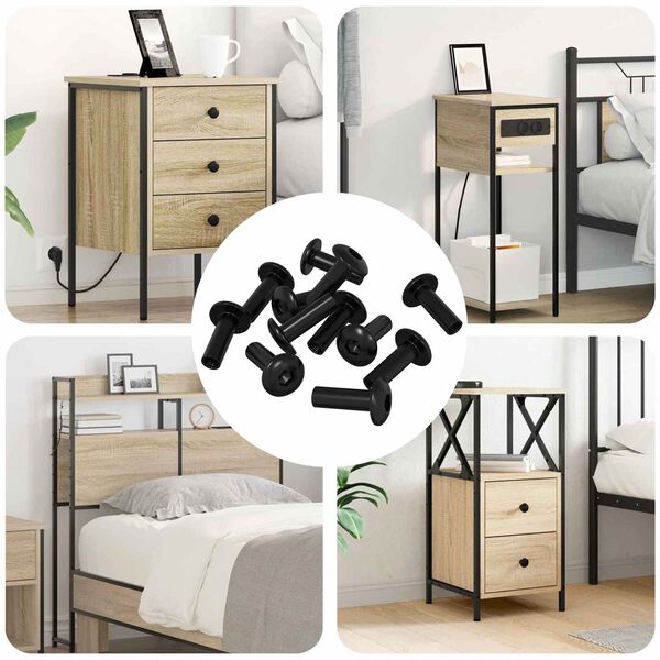 vidaXL H&uacute;&eth;arskr&uacute;fur 8451 pcs Svart M&aacute;lmur