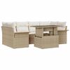 vidaXL Gar&eth;s&oacute;fa sett me&eth; p&uacute;&eth;i 7 pcs Drapplita&eth;ur p&oacute;l&yacute;rattan