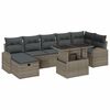 vidaXL Gar&eth;s&oacute;fa sett me&eth; p&uacute;&eth;i me&eth; geymslu 8 pcs Gr&aacute;r Poly rattan