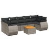 vidaXL 8 Hluta Gar&eth;s&oacute;fasett me&eth; Sessum Gr&aacute;r P&oacute;l&yacute;rattan
