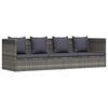 vidaXL Legubekkur Gr&aacute;r 200x60 cm P&oacute;l&yacute;rattan