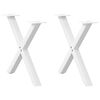 vidaXL s&oacute;fabor&eth;sf&aelig;tur X-laga 2 stk. hv&iacute;tir 60x(42-43) cm st&aacute;l