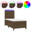 vidaXL H&oacute;lfa&eth; Springr&uacute;m me&eth; D&yacute;nu&LED D&ouml;kkbr&uacute;nn 90x190cm Tauefni