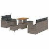 vidaXL Gar&eth;s&oacute;fa sett me&eth; p&uacute;&eth;i 8 pcs Gr&aacute;r p&oacute;l&yacute;rattan