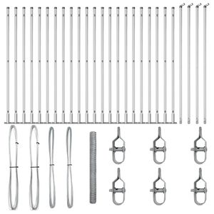 vidaXL Gir&eth;ingarp&oacute;stur Silfur 50 x 1,6 m (50 mm net) St&aacute;l