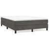 vidaXL R&uacute;mgrind me&eth; Springfj&ouml;&eth;rum D&ouml;kkgr&aacute; 140x190 cm Flauel