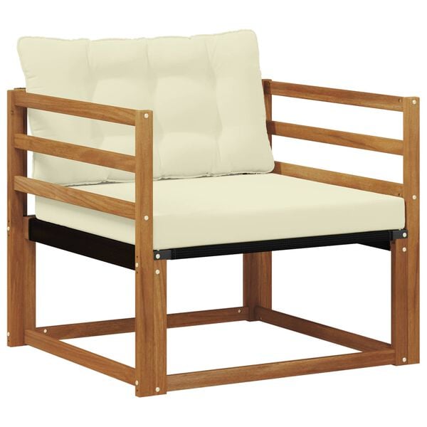 vidaXL &Uacute;ti s&oacute;fasett Fast Acacia tr&eacute; og Textilene N&aacute;tt&uacute;rulegur