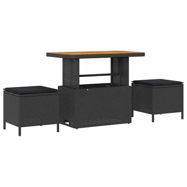 vidaXL Gar&eth;s&oacute;fa sett me&eth; p&uacute;&eth;i me&eth; geymslu me&eth; kodda 8 pcs Svartur