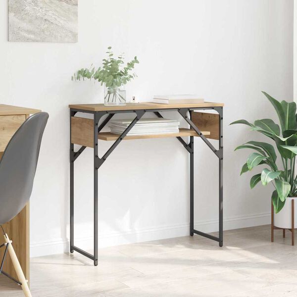 vidaXL Skrifbor&eth; Artisan Eik 75x30x75cm Samsettur vi&eth;ur