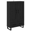 vidaXL H&aacute;bor&eth; Svartur Eik 69,5 x 31 x 115 cm Samsettur vi&eth;ur