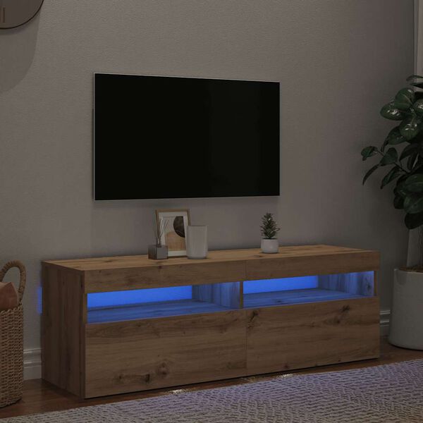 vidaXL sj&oacute;nvarpssk&aacute;pur me&eth; LED lj&oacute;sum 120x35x40 cm Hanna&eth;ur vi&eth;ur