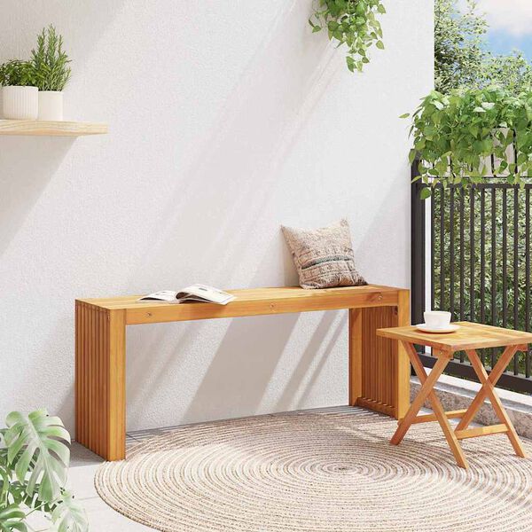 vidaXL Bekkur Ol&iacute;u n&aacute;tt&uacute;rulegt 110 x 30 x 45 cm Solid teak vi&eth;ur
