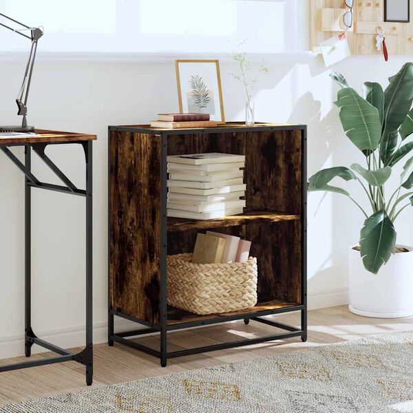 vidaXL Bókaskápur Reykt eik 60x35x76 cm Verkfræðingur