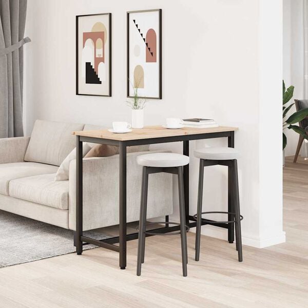 vidaXL bor&eth; N&aacute;tt&uacute;rulegur 100 x 50 x 77 cm Vinnslutr&eacute; og st&aacute;li