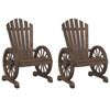 vidaXL Adirondack Gar&eth;st&oacute;lar 2 stk. Gegnheill &THORN;inur