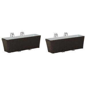 vidaXL Handri&eth; 2 pcs Svartur 50 x 17 x 17 cm M&aacute;lmur