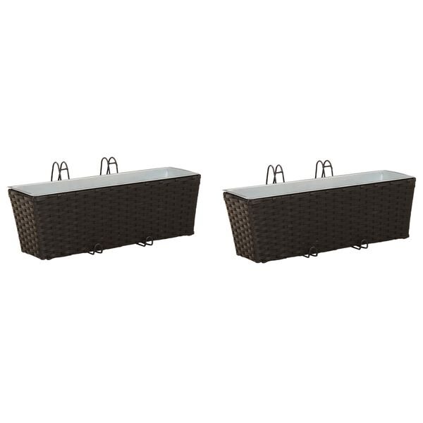 vidaXL Handri&eth; 2 pcs Svartur 50 x 17 x 17 cm M&aacute;lmur
