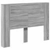 vidaXL H&ouml;fu&eth;pallur skap me&eth; LED Gr&aacute;r Sonoma 140 x 16,5 x 103,5 cm