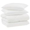 vidaXL Vetrar s&aelig;ng me&eth; kodda 3 pcs Hv&iacute;tt M&iacute;kr&oacute;f&iacute;ber