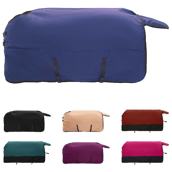 vidaXL Hrossateppa Myndugur gr&aelig;nn og svartur 135 cm P&oacute;l&yacute;ester