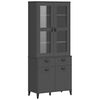 vidaXL Skenkur &bdquo;VIKEN&ldquo; 80x40x190 cm Reykgr&aacute; Gegnheil Fura