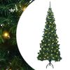 vidaXL Hornart&iacute;fara J&oacute;latr&eacute; me&eth; 300 LED Gr&aelig;nn 180 cm PVC og m&aacute;lmur