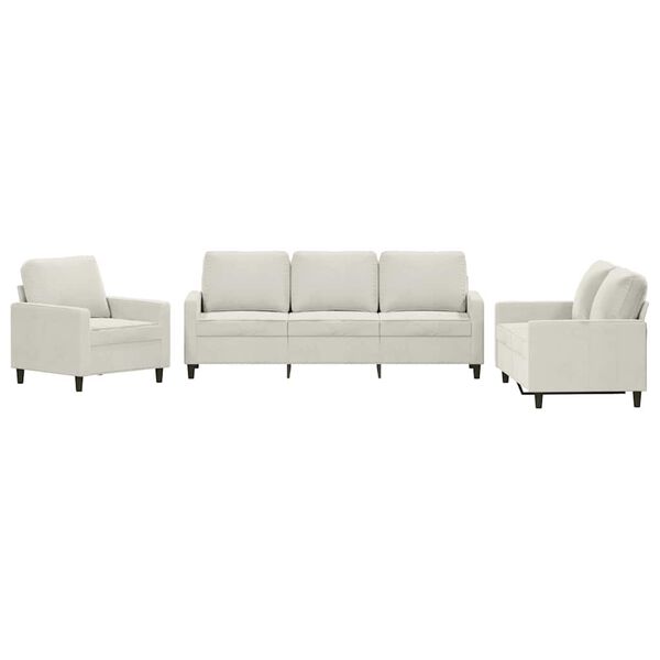 vidaXL 3 Parta S&oacute;fasett me&eth; Sessum Rj&oacute;maefni Flauel